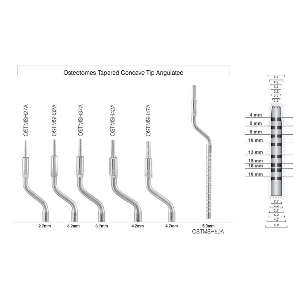 GDC Osteotome Concave Angulated Set Of 6 In Pouch (Ostmshsp6)