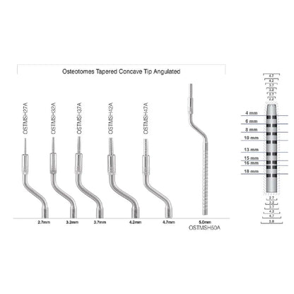 GDC Osteotome Concave Angulated Set Of 6 In Pouch (Ostmshsp6)